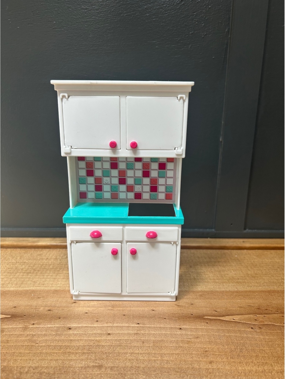 Vintage You & Me Happy Together" Dollhouse Kitchen Cabinet Unit